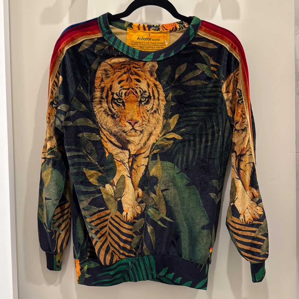 NWT Aviator Nation Jungle Tiger Classic Velvet